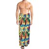 HAPPY BAY Men's Cover Up Hawaiian Summer Long Swim Trunk Swimwear For Men Vacation Beach Holidays Beachwear Pareo One Size Ebony, Floral - 2 of 4