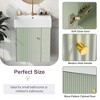 21.6" Modern Floating Bathroom Vanity with Ceramic Basin, Wall Mounted Sink Cabinet with Right Side Storage, Space-Saving Vanity for Small Bathrooms - 2 of 4