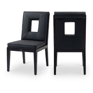 Meridian Furniture,Gwendolyn Vegan Leather Dining Side Chair, Set of 2 - 1 of 4