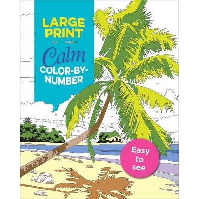 Large Print Calm Color-By-Number - (Large Print Puzzle Books) (Paperback)