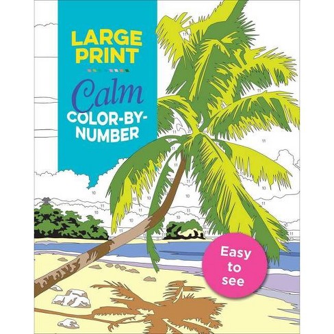 Large Print Calm Color By Number Paperback Target