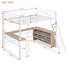 Twin/Full Size Metal Loft Bed with 3 Layers of Shelves and L-Shaped Desk - ModernLuxe - 3 of 4