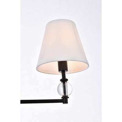 Bethany Dimmable 3-Light Bath Sconce with Black Iron and Crystal Accents