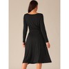 Seta T Women's Crewneck Long Sleeve Casual Midi Dress - 4 of 4