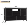 Storage chest of drawers with 8 fabric drawers and LED lights, sturdy metal frame, suitable for guest rooms, entryways, living rooms - 2 of 4