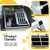 Aluminum Pet Transport Box for Dogs and Cats,Car Travel Crate with Lockable Door,Trapezoidal Design,Black Ventilated Kennel-The Pop Home - 4 of 4