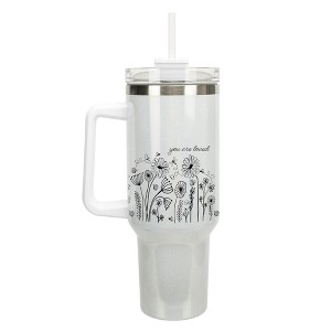 Elanze Designs You Are Loved Flower Garden 40 oz. Stainless Steel, Large Water Bottle Coffee Mug, Spill & Leak Resistant, Thermal Travel Tumbler with - 1 of 1