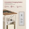 VASAGLE Side Table with Charging Station, Narrow End Table with 2 Drawers, Slim Nightstand and Bedside Table with Storage - 4 of 4