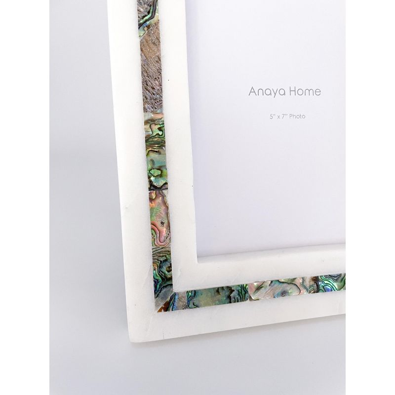 Rainbow Pearl White Marble Picture Frame 5x7 5X7, 4 of 8