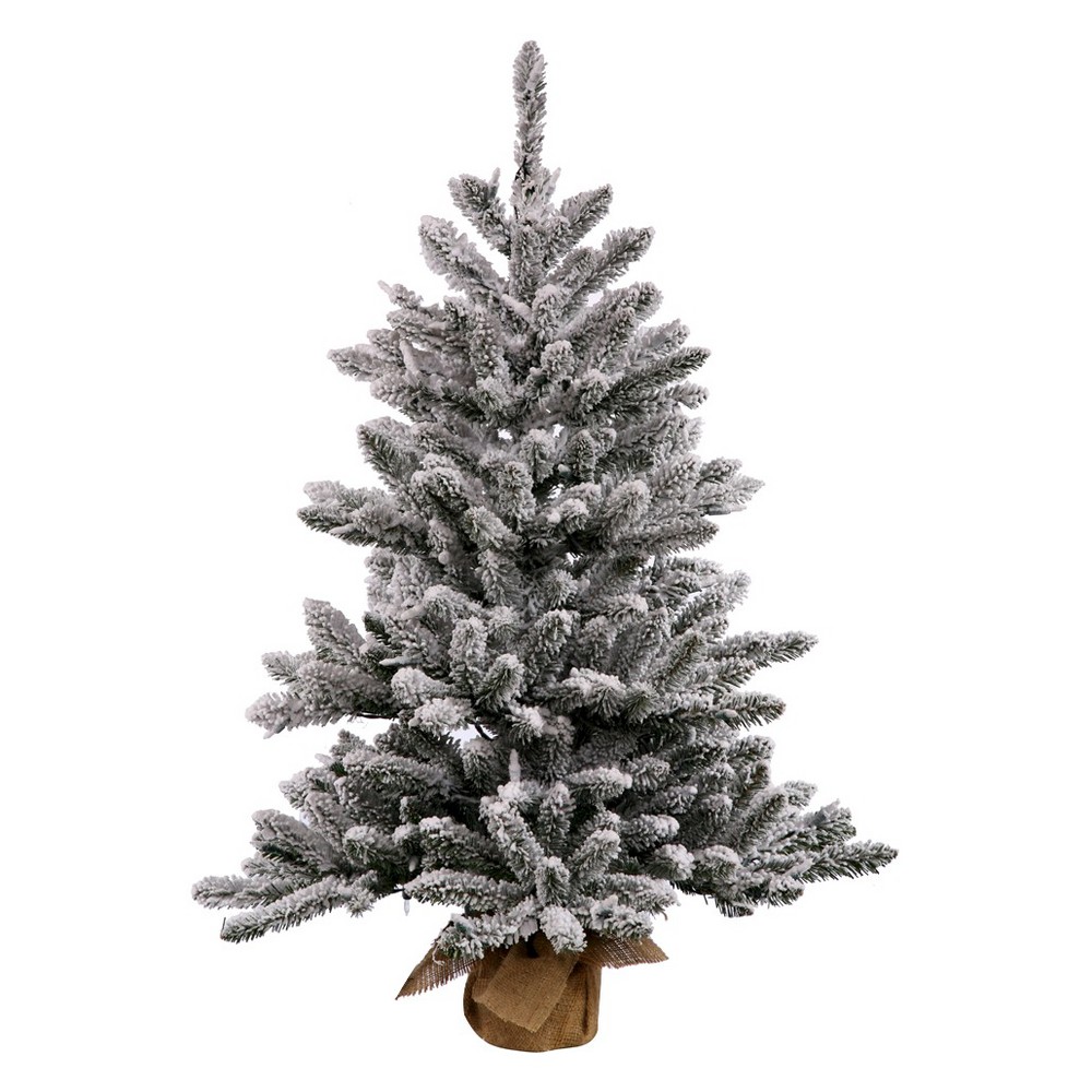 Vickerman 24" Flocked Anoka Pine Artificial Christmas Tree Unlit