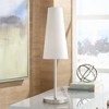 360 Lighting Snippet 26" High Modern Accent Table Lamps Set of 2 Silver Brushed Nickel Finish Metal White Shade Living Room Bedroom Bedside Nightstand - 2 of 3