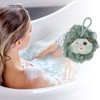 Unique Bargains Bathroom Cartoon Bath Shower Loofah Sponge 4.13"x4.53" Green 1 Pc - 2 of 4