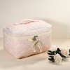 Unique Bargains Women's Cotton Large Travel Aesthetic Cute Rabbit Pattern Makeup Bag Pink 1 Pc - 2 of 4