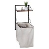 Honey-Can-Do Laundry Shelf + Hamper Combo with Wood Walnut: Collapsible Wall Mounted Steel Frame, Open-Top, 3.7 Volume - 2 of 4