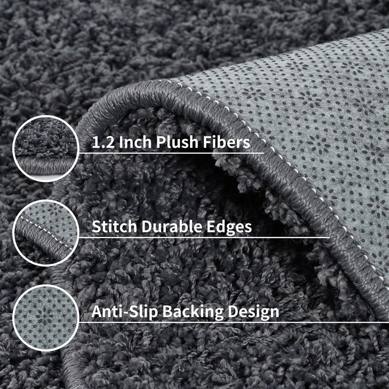 Solid Shaggy Rug Modern Indoor Carpet Fluffy Plush Rug Shag Area Rug Home Decor, 5 of 9