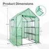 Aoodor Walk-in Greenhouse with Mesh Side Windows and 3 Tier 8 Shelves, 4.7 × 4.7 × 6.4 ft Outdoor Garden Plant House with Durable PE Cover - 3 of 4