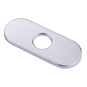 WOWOW 6.3 in. x 2.5 in. x 0.3 in. Stainless Steel Bathroom Sink Faucet Hole Cover Deck Plate Escutcheon in Chrome - 1 of 4