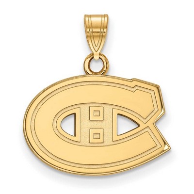 Black Bow Jewelry 14k Yellow Gold Montreal Canadiens NHL Small Pendant
