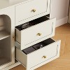 Heynemo Makeup Vanity Desk, Extendable Corner Vanity Makeup Table with 3 Drawers & 1 Door, Modern Dressing Table for Bedroom - 2 of 4