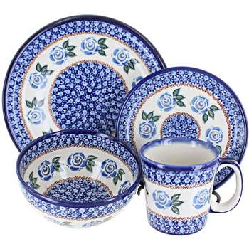 Blue Rose Polish Pottery Kalich Dinnerware (16 PC)