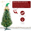 Resenkos 3ft 129 Branches with Santa Claus Decoration PVC Branch Iron Bracket Christmas Tree Green - 4 of 4