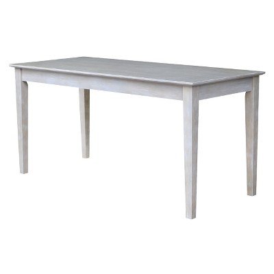 Transitional 60'' Washed Gray Taupe Home Office Desk with Drawer