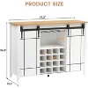 Buffet Cabinet with Sliding Barn Door, Rustic Sideboard, Removable Wine Rack, Farmhouse Sideboard with Adjustable Shelf for for Dining Room, Kitchen - 3 of 4