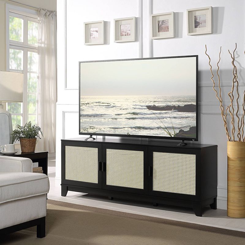 Sheridan Modern 6 Shelf Cane TV Stand for TVs up to 55&#34; - Manhattan Comfort, 2 of 12