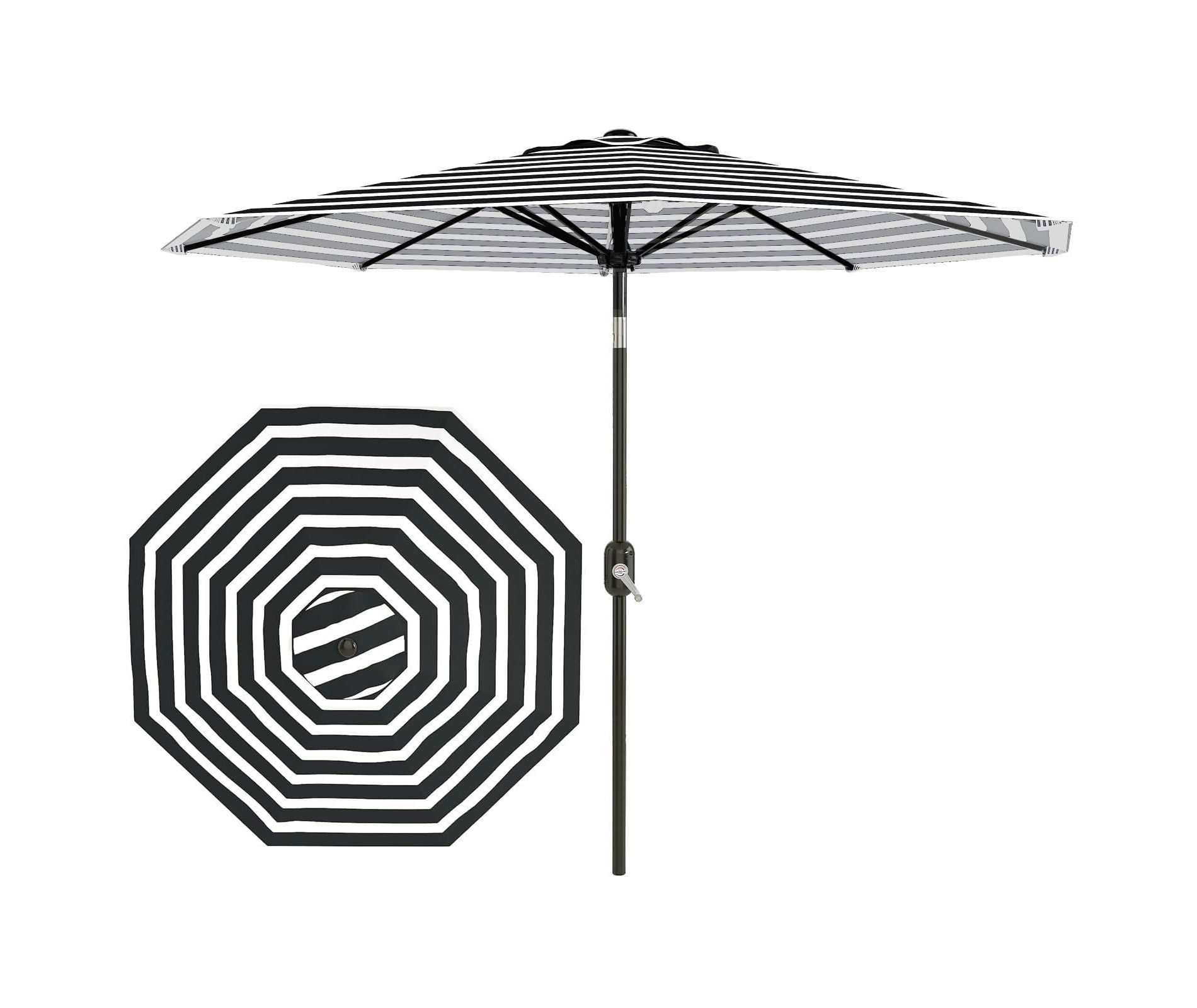 10FT Patio Umbrella - UV/Waterproof Market Parasol with 8 Ribs & Crank Tilt for Pool, Deck & Garden