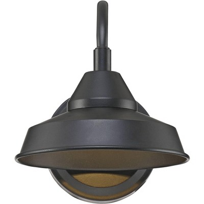 Black Metal LED Outdoor Wall Light with Gooseneck Arm