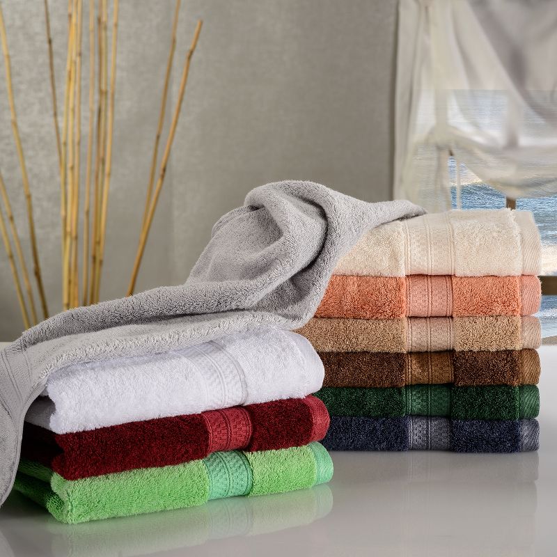 Plush and Highly Absorbent Rayon from Bamboo and Cotton 6-Piece Hand Towel Set, Quick Drying and Soft by Blue Nile Mills, 5 of 6