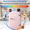 YASHE 4L Mini Fridge, 6-Can Thermoelectric Cooler & Warmer, 110V AC/12V DC, for Skincare, Drinks, Office, Dorm, Bedroom, Car, Pink - 3 of 4