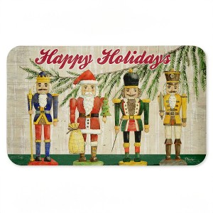 Stupell Industries Classic Nutcrackers Happy Holidays Printed Anti-Fatigue Floor Mat, design by Paul Brent, 30"x18" - 1 of 4