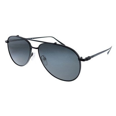 Salvatore Ferragamo SF 201S 002 Unisex Aviator Sunglasses Black 60mm