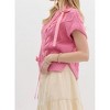Women's Ribbon Short Sleeve Sweater - entro - 3 of 4