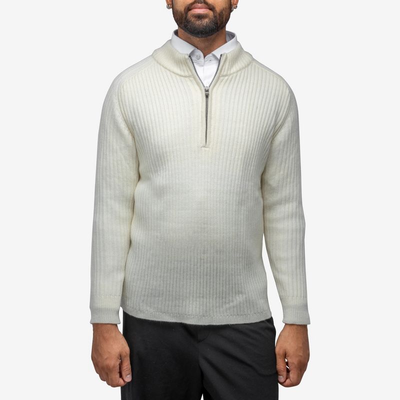X RAY Men's Ribbed Mock Neck Quarter-Zip Sweater, 3 of 9