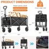 Collapsible Folding Wagon Cart, Camping & Shopping, Heavy Duty Utility Wagon with All-Terrain Wheels - 2 of 4
