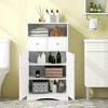 Costway Bathroom Floor Cabinet Freestanding Storage Cabinet with 2 Doors White - 4 of 4