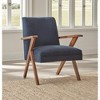 Simple Relax Wooden Arms Accent Chair in Dark Blue - 2 of 4