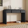 Modern Console Table for Living Room, Rounded Silhouette with Fluted Drawers and Adjustable Foot Pads, MDF Frame Console-Coolbibila - 2 of 4