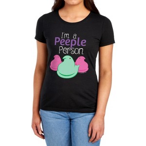 Easter I'm A Peeple Person Peeps Women's T-Shirt Black - 1 of 4