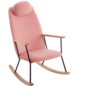 Airsurfer Modern Rocking Chair with Adjustable Headrest, Tech Leather Upholstery, High Back Glider for Nursery, Bedroom, Living Room - 1 of 4