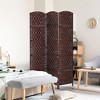 HOMCOM 6' Tall Wicker Weave 3 Panel Room Divider Privacy Screen - 3 of 4