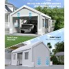 Carport Zipper Door Replacement for Portable Garage - PE Fabric, Fits 13' x 20' and 13' x 25' Frames (Frame Not Included) - 3 of 4