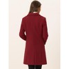Allegra K Women's Elegant Notched Lapel Double Breasted Long Sleeve Winter Overcoat - 4 of 4