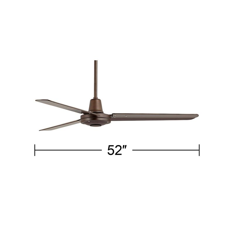 52" Casa Vieja Plaza DC Industrial Rustic 3 Blade Indoor Outdoor Ceiling Fan with Remote Control Oil Rubbed Bronze Damp Rated for Patio Exterior House, 4 of 10