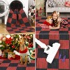 GustoWave Grid Pattern Washable Christmas Area Rug Indoor Floor Cover for Xmas Holiday Decoration, Red+Black - 4 of 4