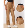 INSPIRE CHIC Women's High Waist Straight Leg Side Pockets Casual Punk Faux Leather Pants - 2 of 4