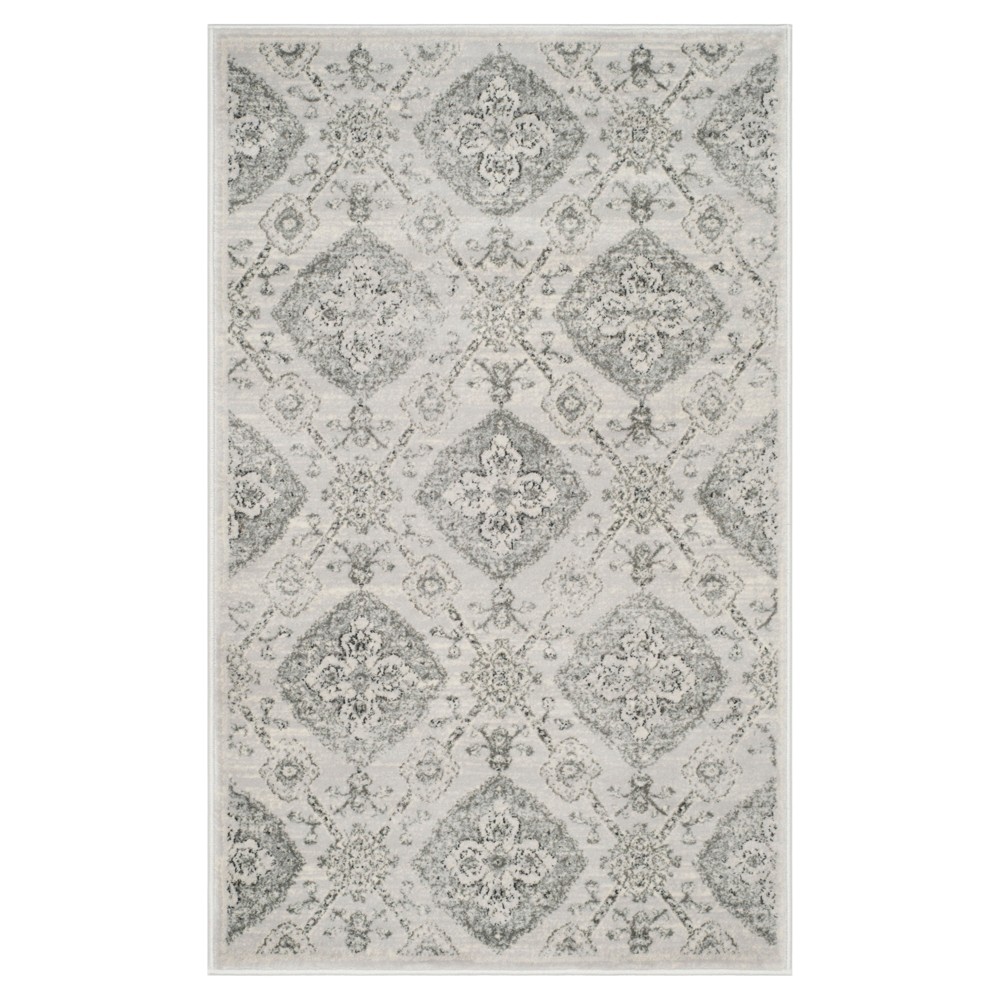 Silver Damask Loomed Area Rug 4'x6' - Safavieh