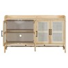Sapphtopaz 60" Rustic Decorative Storage Cabinet Sideboard Buffet Cabinet with Storage Pantry Cabinet with Rattan Doors for Entryway, Living Room - 2 of 4
